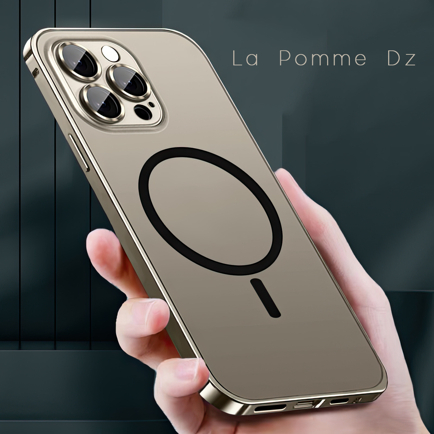 Pochette iPhone 16 pro max magsafe en métal avec protection de caméra intégrée / كيس لآيفون 16 برو ماكس من الحديد مع تقنية ماڨسيف وحماية مدمجة للكاميرا