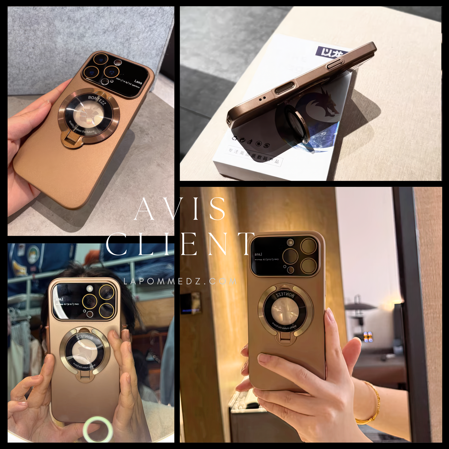 Coque 16 pro max avec support et protection de caméra intégrée / غطاء لآيفون 16 برو ماكس مع حامل وحماية مدمجة للكاميرا