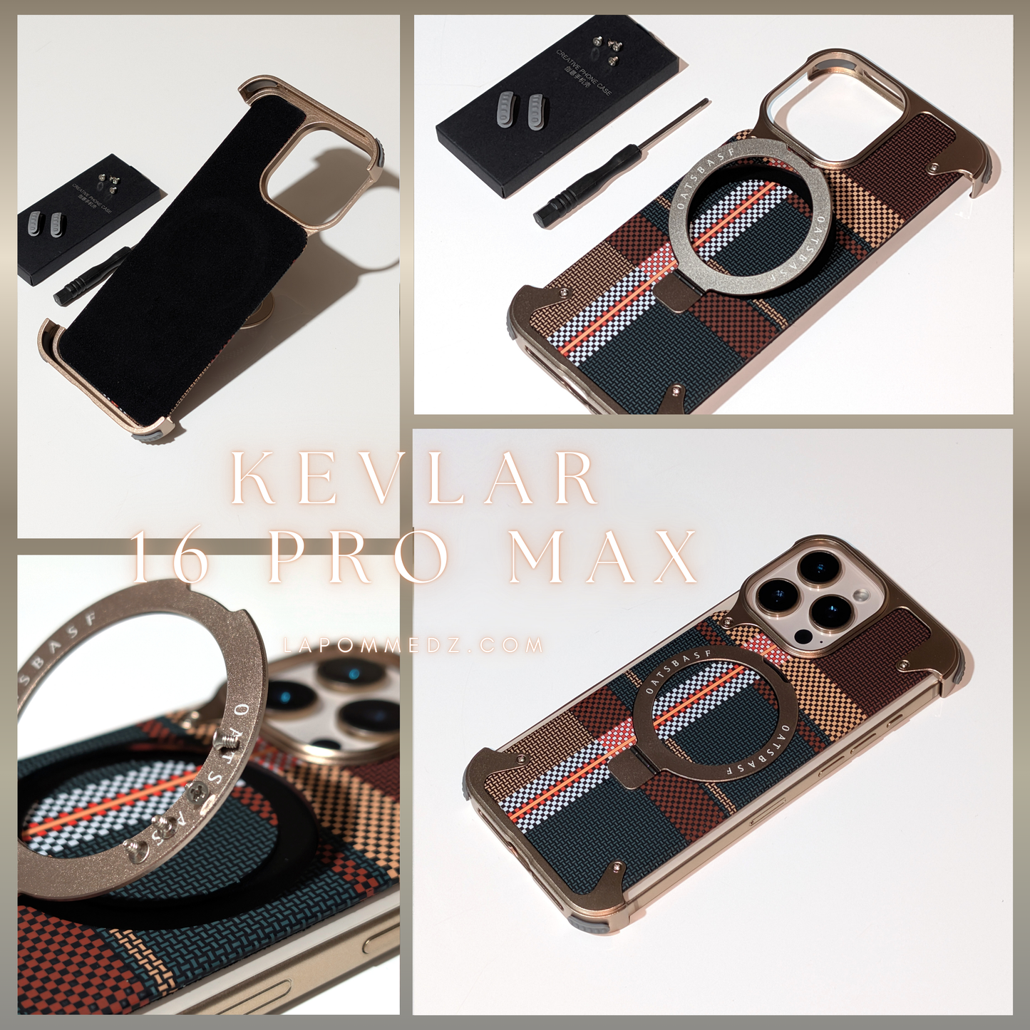 Coque 16 pro max en Kevlar et Métal حماية 16 برو ماكس فاخرة من كيفلر و المعدن