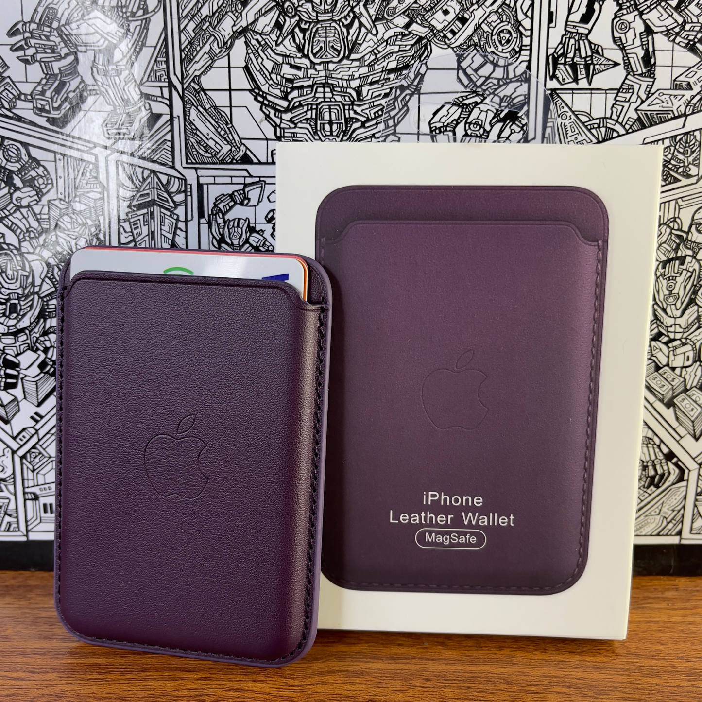 Porte-cartes apple cuir magsafe / حامل بطاقات آبل جلد ماڨسيف
