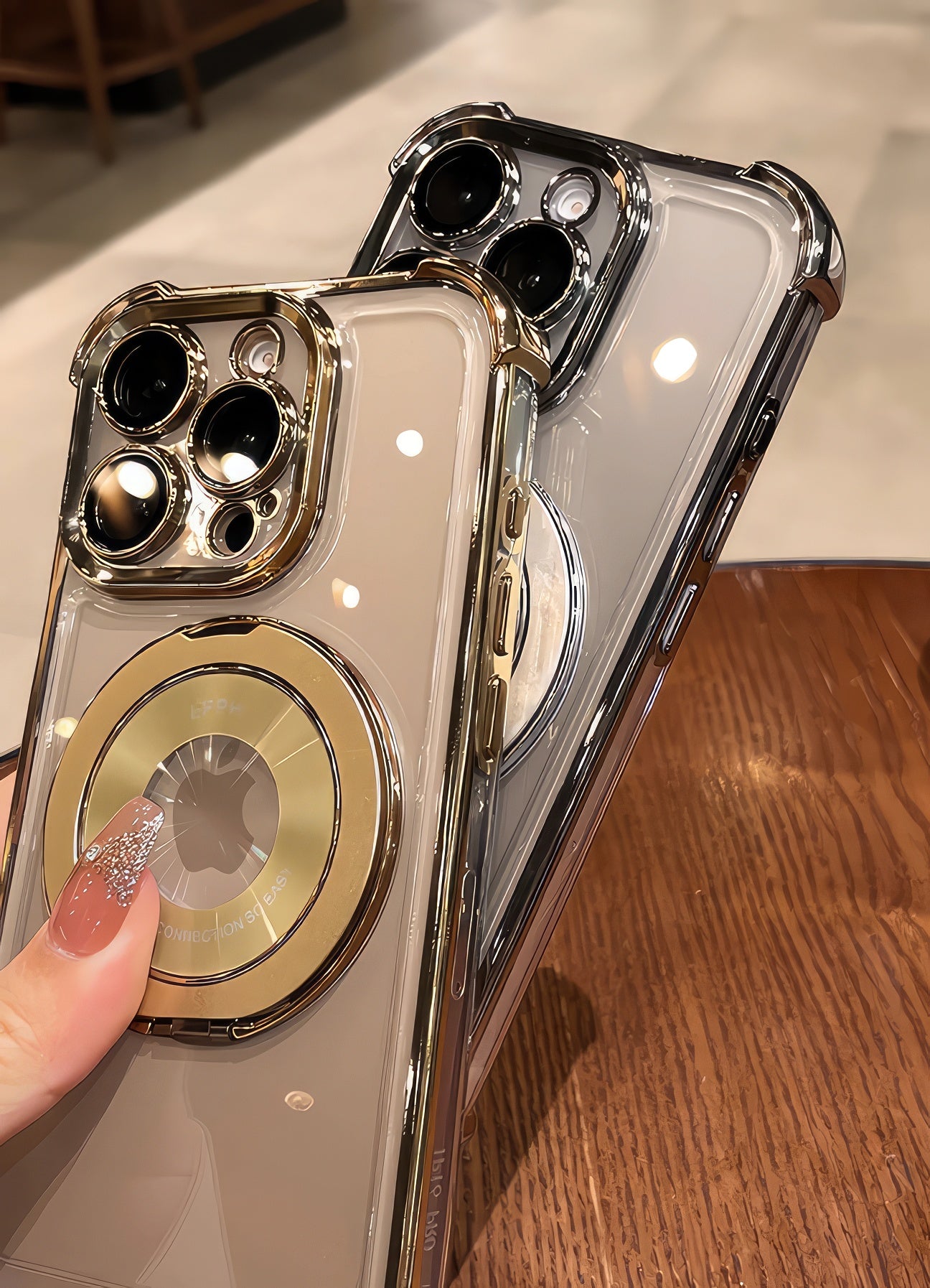 Coque 16 pro max avec support 360° et protection de caméra intégrée / غطاء لآيفون 16 برو ماكس مع حامل 360° وحماية مدمجة للكاميرا