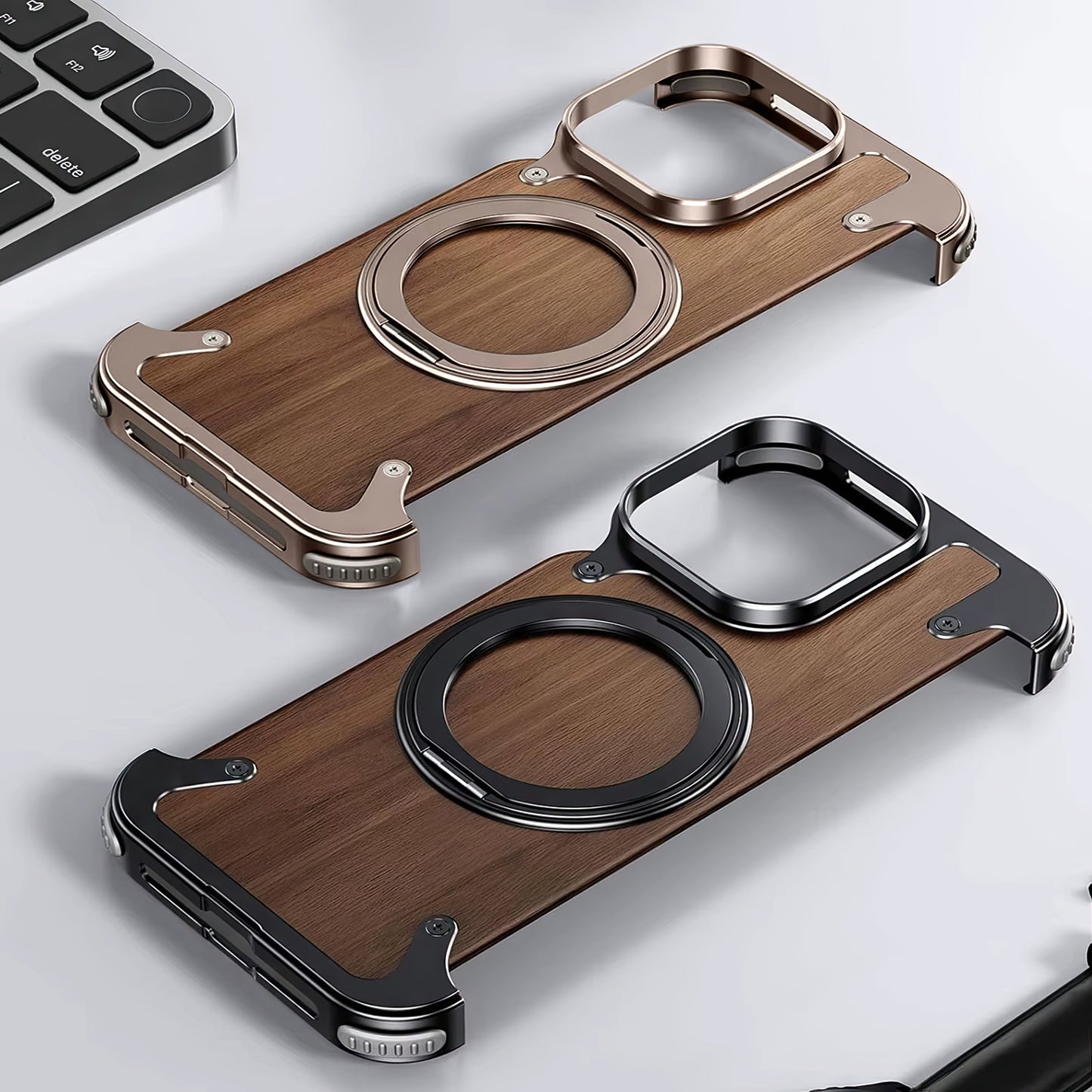 Coque 16 pro max en Bois Massif et Métal حماية 16 برو ماكس فاخرة من الخشب و المعدن
