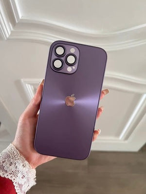 Coque 14 pro max réflective avec logo Apple et protection de caméra intégrée