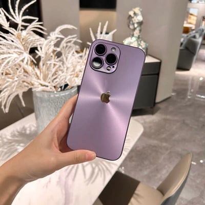 Coque 14 pro max réflective avec logo Apple et protection de caméra intégrée