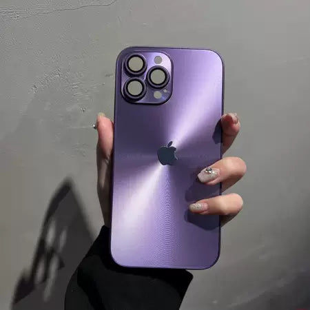 Coque 14 pro max réflective avec logo Apple et protection de caméra intégrée
