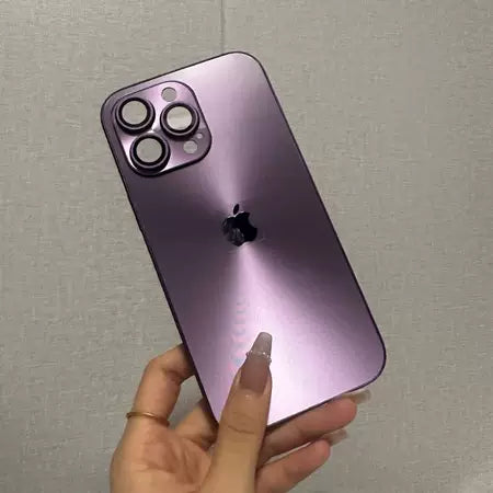 Coque 14 pro max réflective avec logo Apple et protection de caméra intégrée