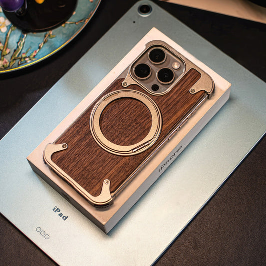 Coque 15 pro max en Bois Massif et Métal حماية 15 برو ماكس فاخرة من الخشب و المعدن