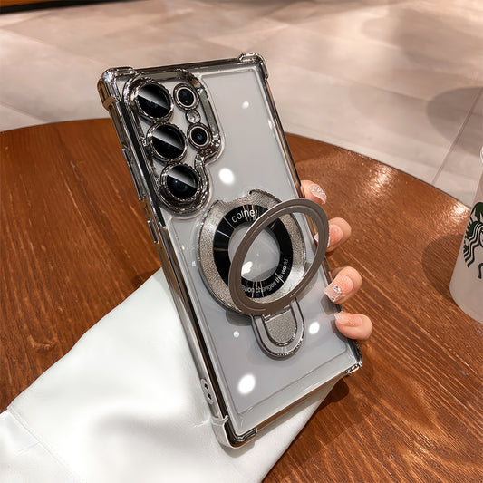 Coque S25/S24 Ultra avec support et protection de caméra intégrée /  غطاء S25/S24 Ultra  مع حامل وحماية مدمجة للكاميرا