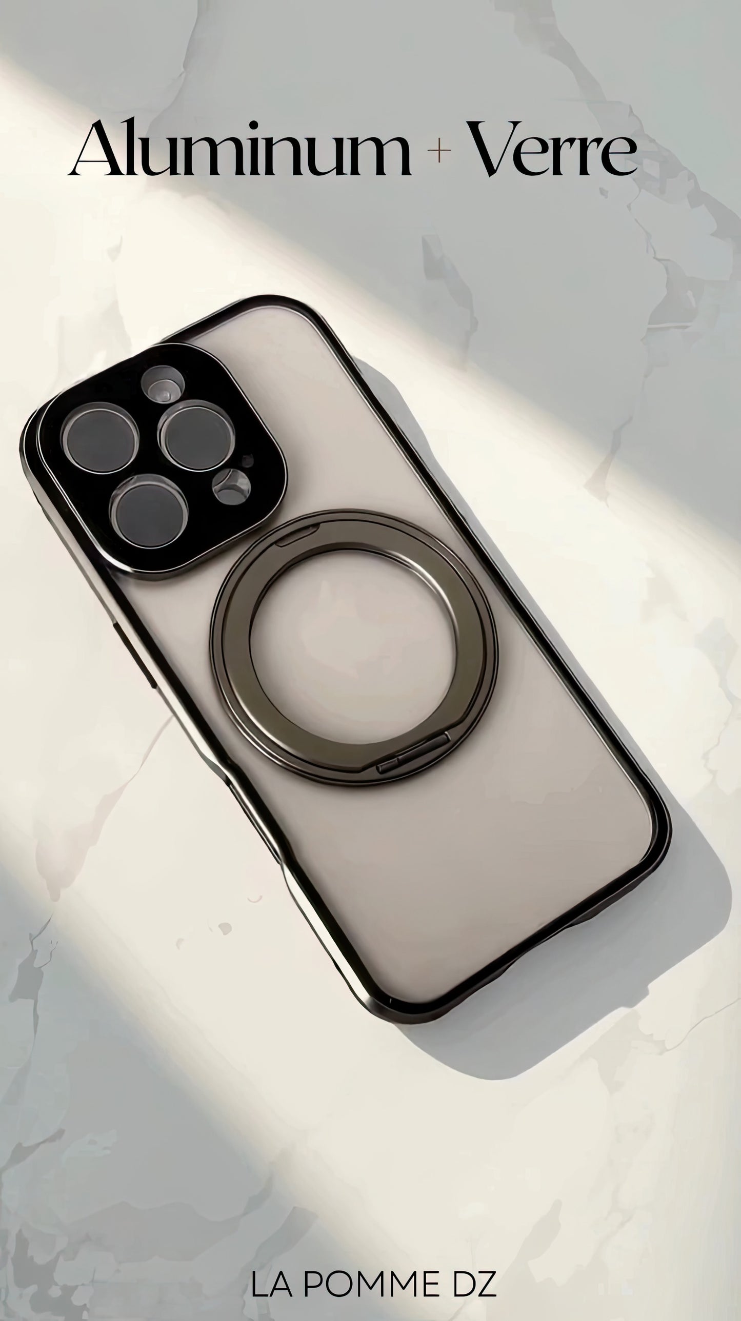 Coque 16 pro max double face métallique protection 360° avec filtre fumée / غطاء 16 برو ماكس من الخلف و الامام معدني 360° درجة مع فيلتر حماية الخصوصية