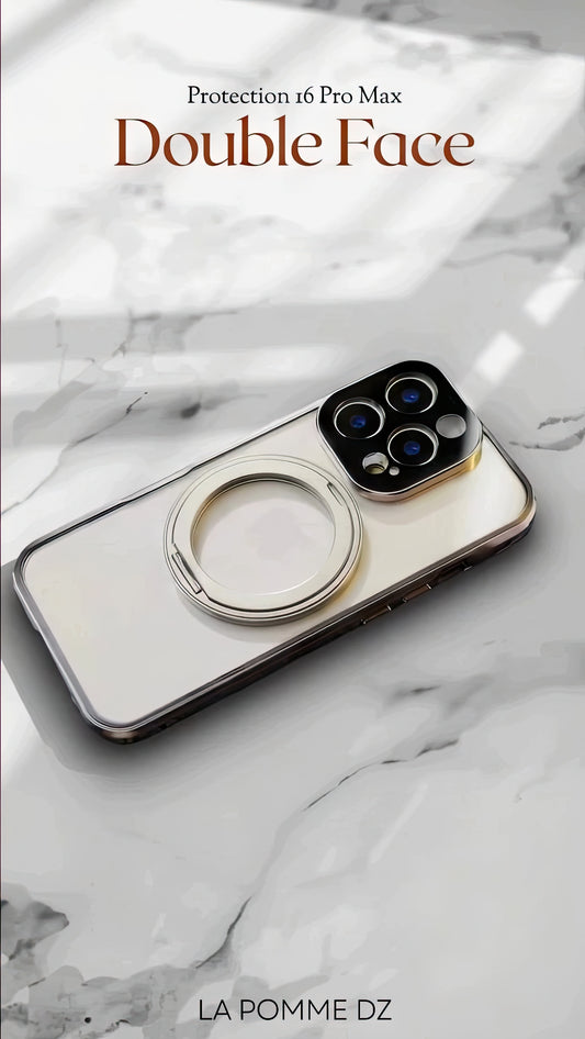 Coque 16 pro max double face métallique protection 360° avec filtre fumée  / غطاء 16 برو ماكس من الخلف و الامام معدني 360° درجة مع فيلتر حماية الخصوصية
