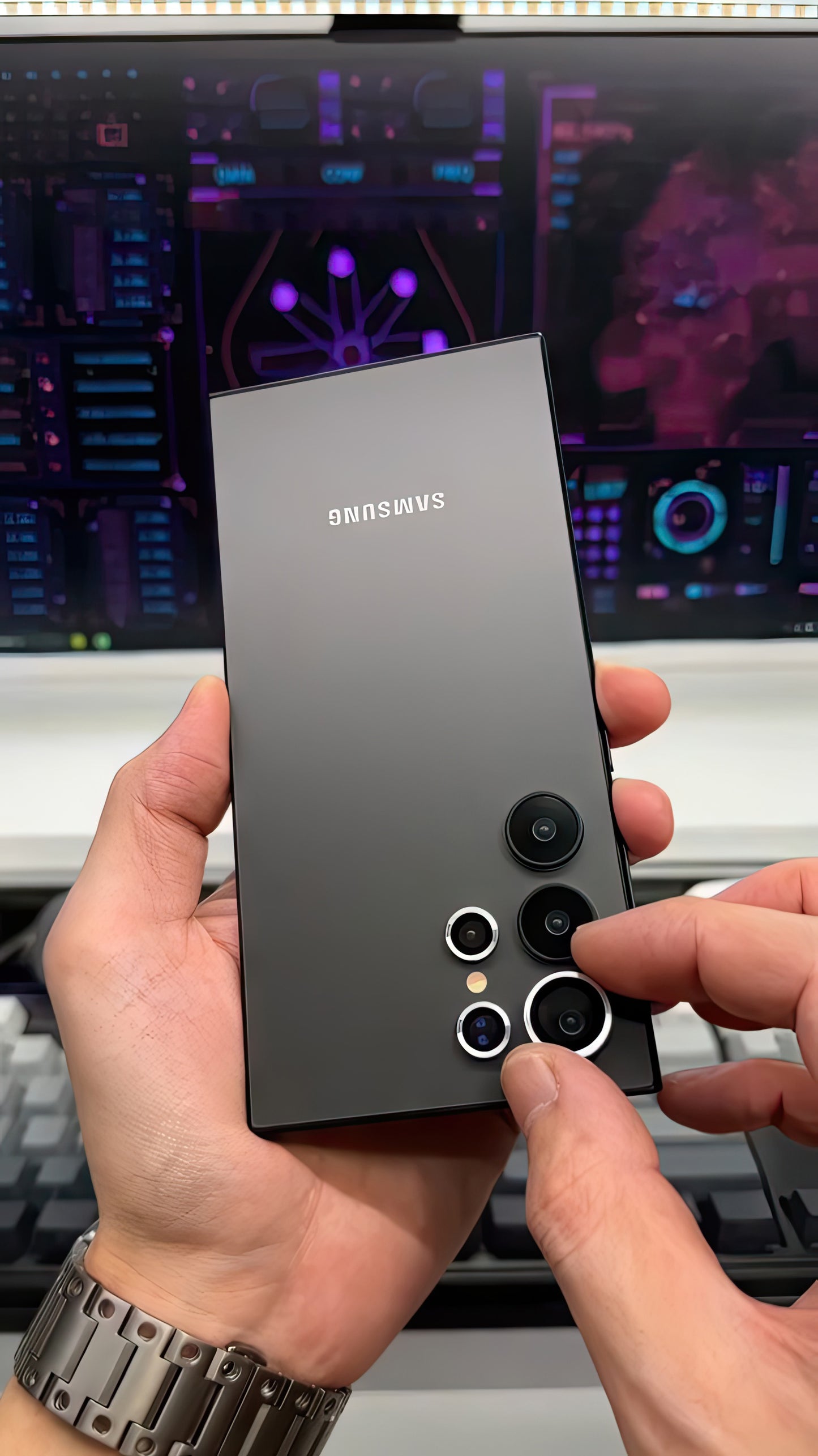 Protège Galaxy S25 Ultra luxe et unique fait en aluminum avec protection des caméras incluse / حماية Galaxy S25 Ultra فاخرة فريدة من نوعها و مع حماية لزجاج الكاميرات