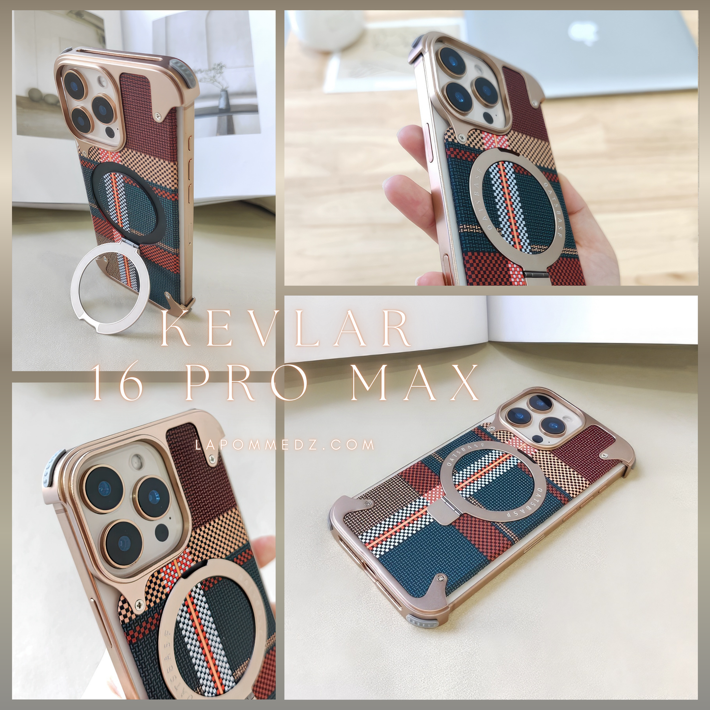 Coque 16 pro max en Kevlar et Métal حماية 16 برو ماكس فاخرة من كيفلر و المعدن