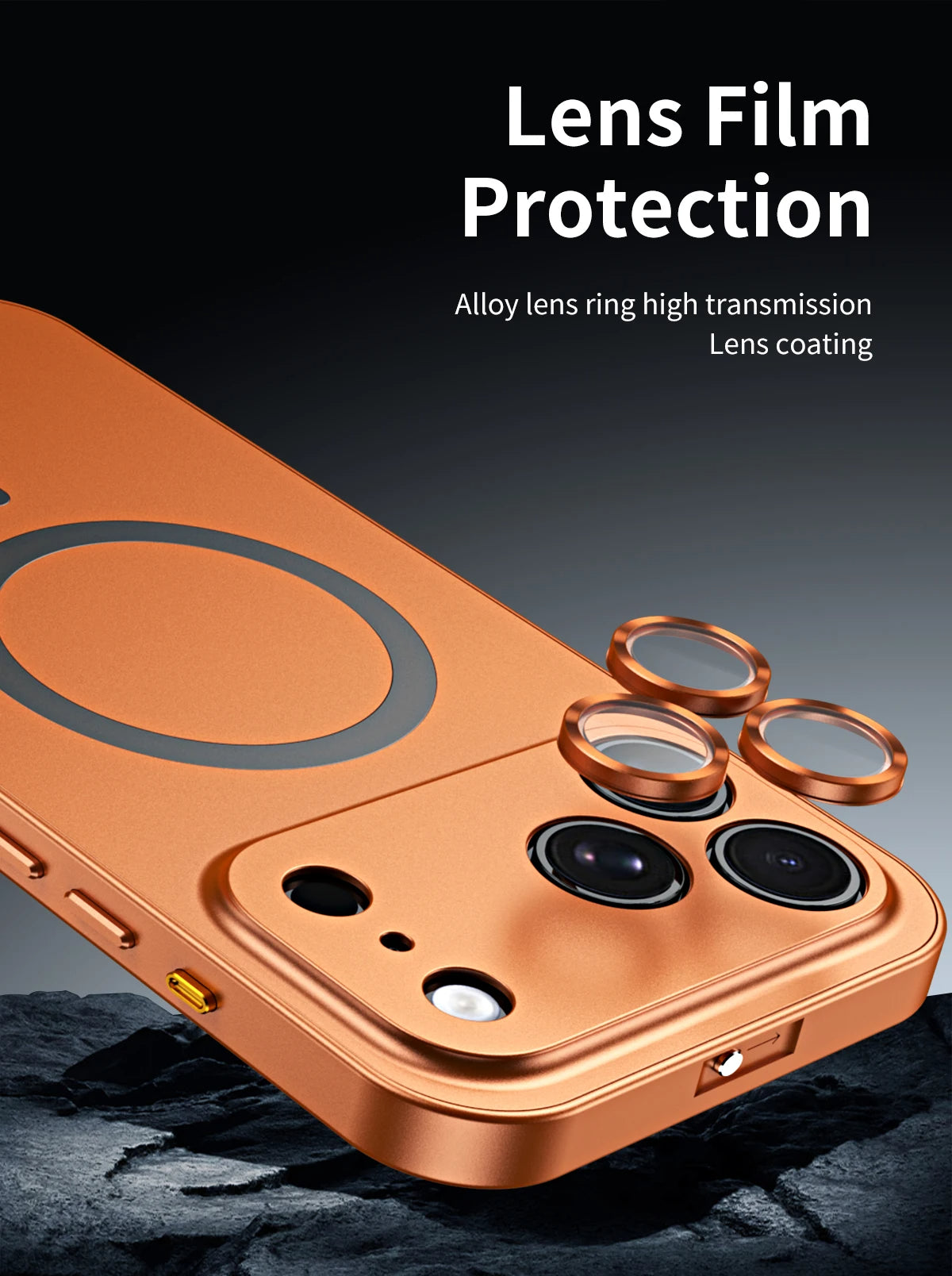 Pochette iPhone 17 pro max magsafe en métal avec protection de caméra intégrée / كيس لآيفون 17 برو ماكس من الحديد مع تقنية ماڨسيف وحماية مدمجة للكاميرا