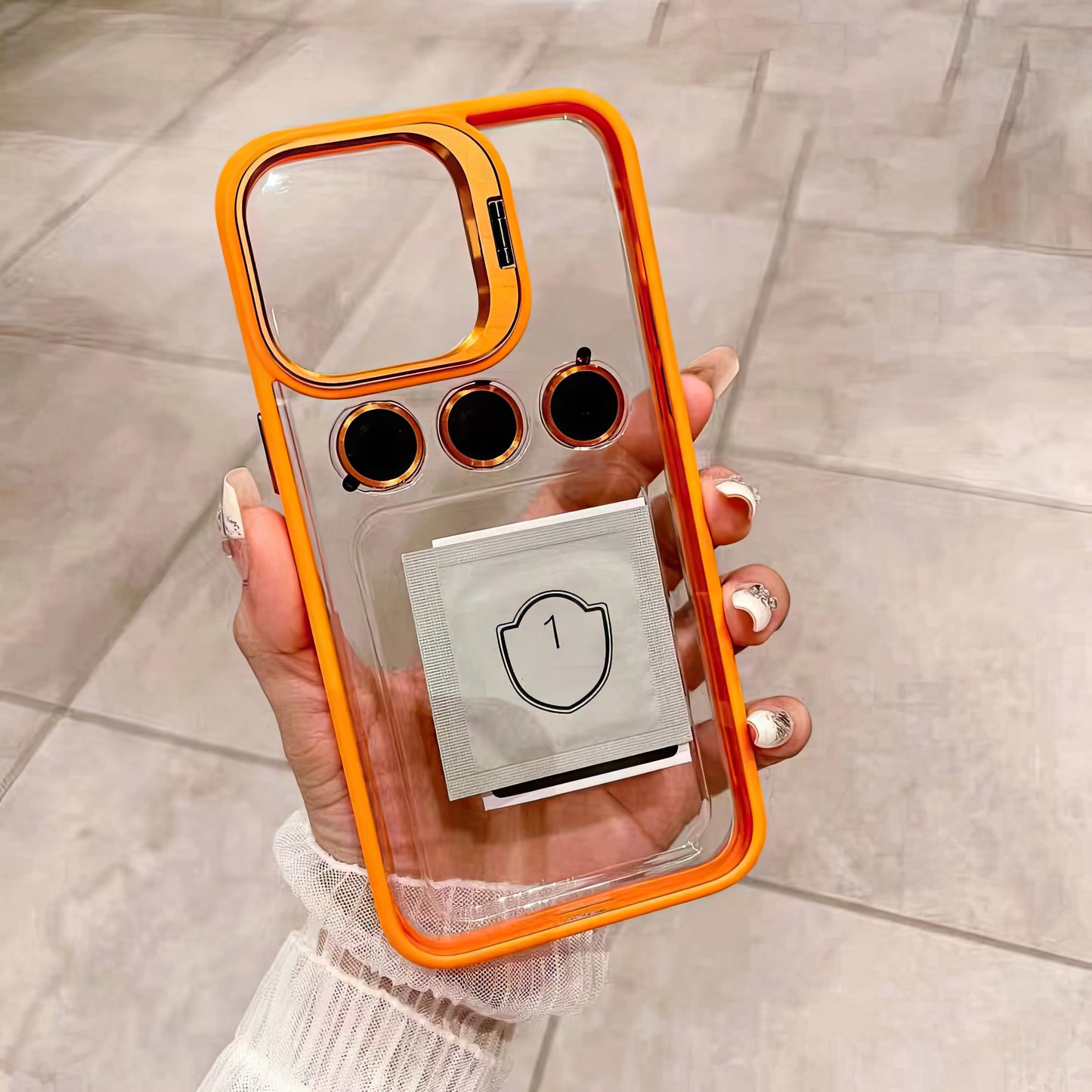 Coque 14 pro max avec lentille de protection et support / غطاء لآيفون 14 برو ماكس مع حامل و عدسات حماية الكاميرا