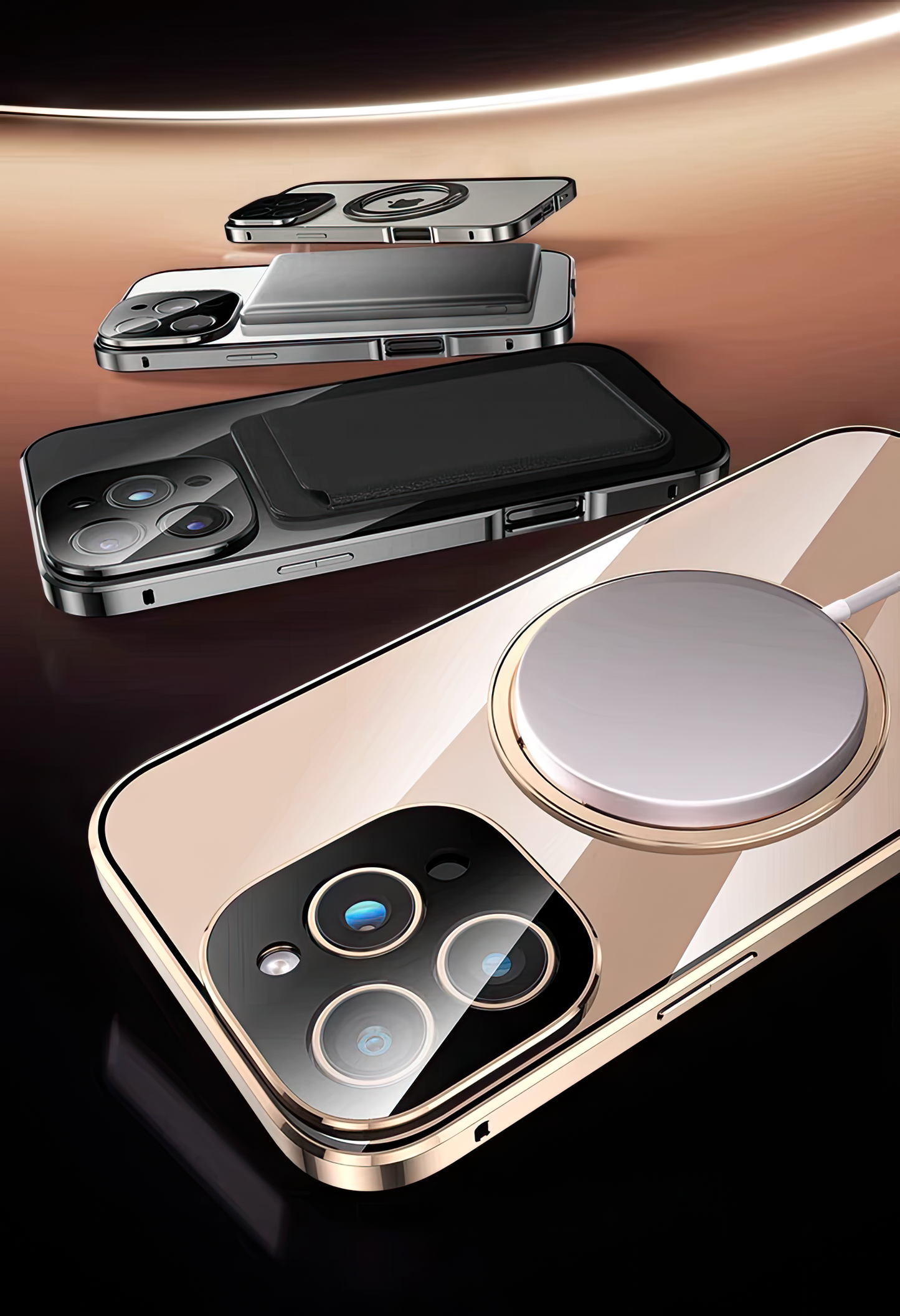 Coque 16 pro max double face métallique protection 360° avec filtre fumée / غطاء 16 برو ماكس من الخلف و الامام معدني 360° درجة مع فيلتر حماية الخصوصية