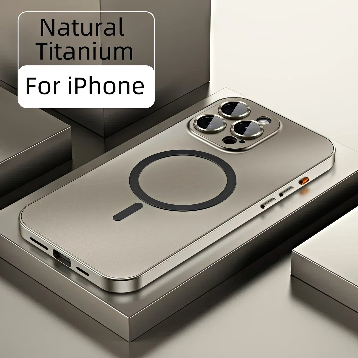 Pochette iPhone 16 pro max magsafe en métal avec protection de caméra intégrée / كيس لآيفون 16 برو ماكس من الحديد مع تقنية ماڨسيف وحماية مدمجة للكاميرا