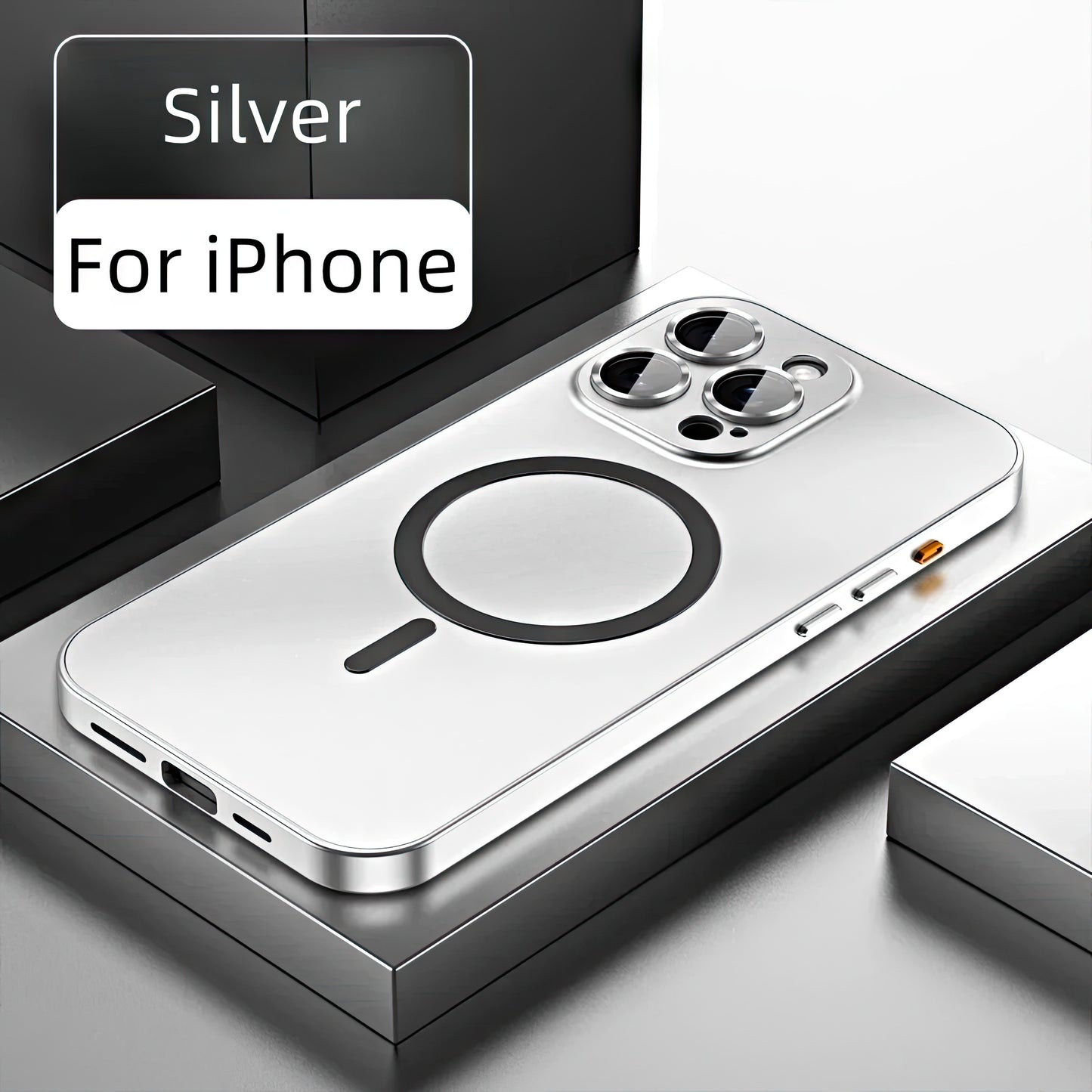Pochette iPhone 16 pro max magsafe en métal avec protection de caméra intégrée / كيس لآيفون 16 برو ماكس من الحديد مع تقنية ماڨسيف وحماية مدمجة للكاميرا