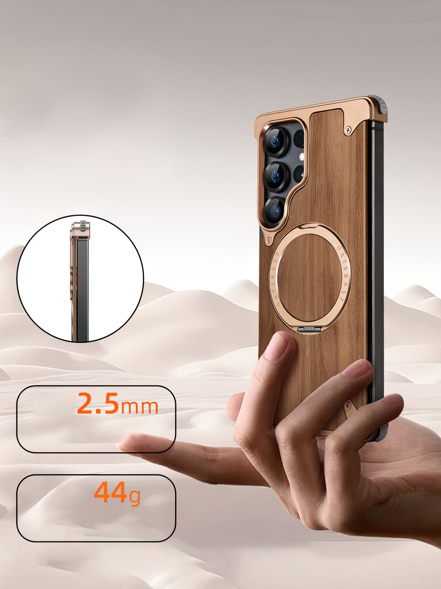 Coque S25 Ultra en Bois Massif et Métal حمايةS25 Ultra فاخرة من الخشب و المعدن