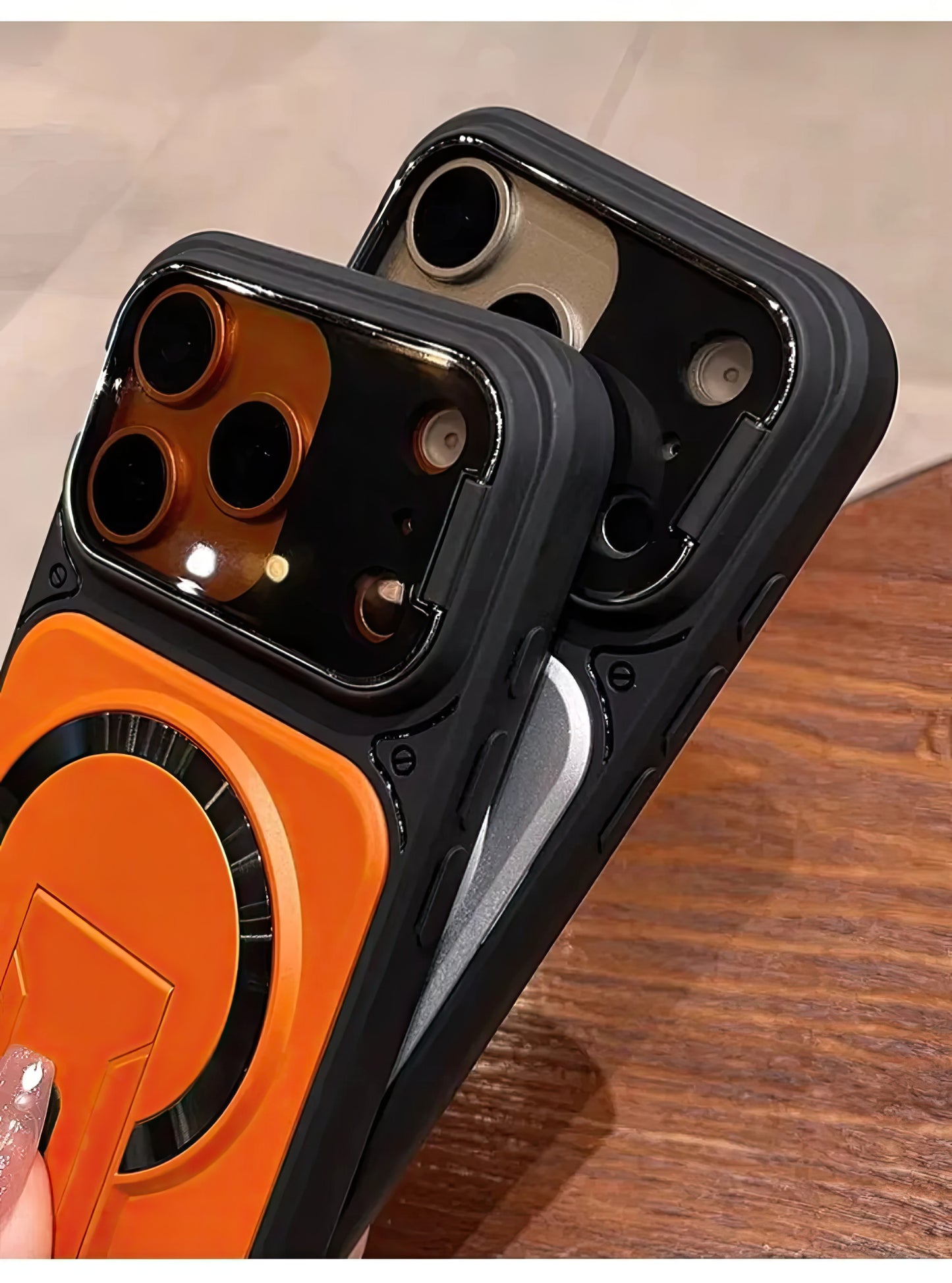 Protège iPhone 17 pro max magsafe avec support et protection de caméra ouvrable / حماية 17 برو ماكس ماجسيف مزودة بحامل وحماية للكاميرا قابلة للفتح