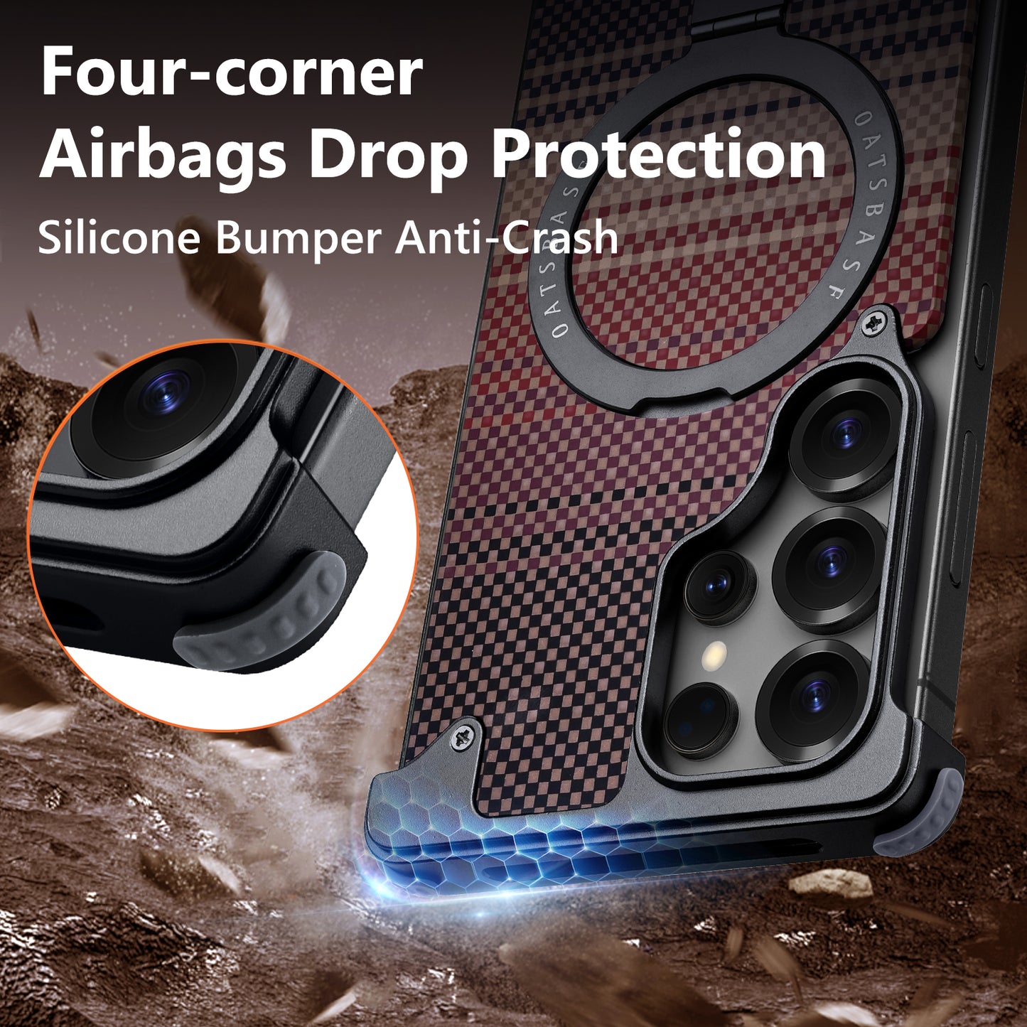 Coque S25 Ultra en Kevlar et Métal حماية فاخرة من كيفلر و المعدن