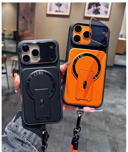 Protège iPhone 17 pro max magsafe avec support et protection de caméra ouvrable / حماية 17 برو ماكس ماجسيف مزودة بحامل وحماية للكاميرا قابلة للفتح