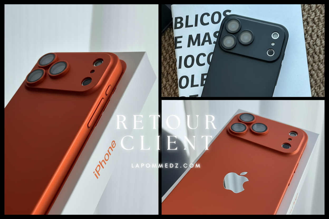 Pochette iPhone 17 pro max Minimaliste avec logo apple et protection de caméra intégrée / كيس لآيفون 17 برو ماكس مينيماليست مع شعار أبل و حماية مدمجة للكاميرا