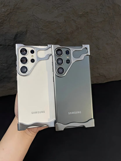 Protège Galaxy S24 Ultra luxe et unique fait en aluminum avec protection des caméras incluse / حماية Galaxy S24 Ultra فاخرة فريدة من نوعها و مع حماية لزجاج الكاميرات