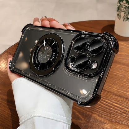 Coque 16 pro max avec support 360° et protection de caméra intégrée /  غطاء لآيفون 16 برو ماكس مع حامل 360° وحماية مدمجة للكاميرا