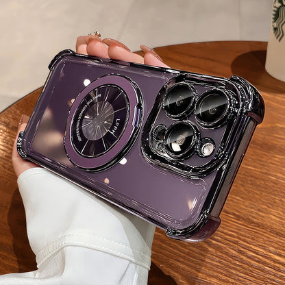 Coque 16 pro max avec support 360° et protection de caméra intégrée /  غطاء لآيفون 16 برو ماكس مع حامل 360° وحماية مدمجة للكاميرا