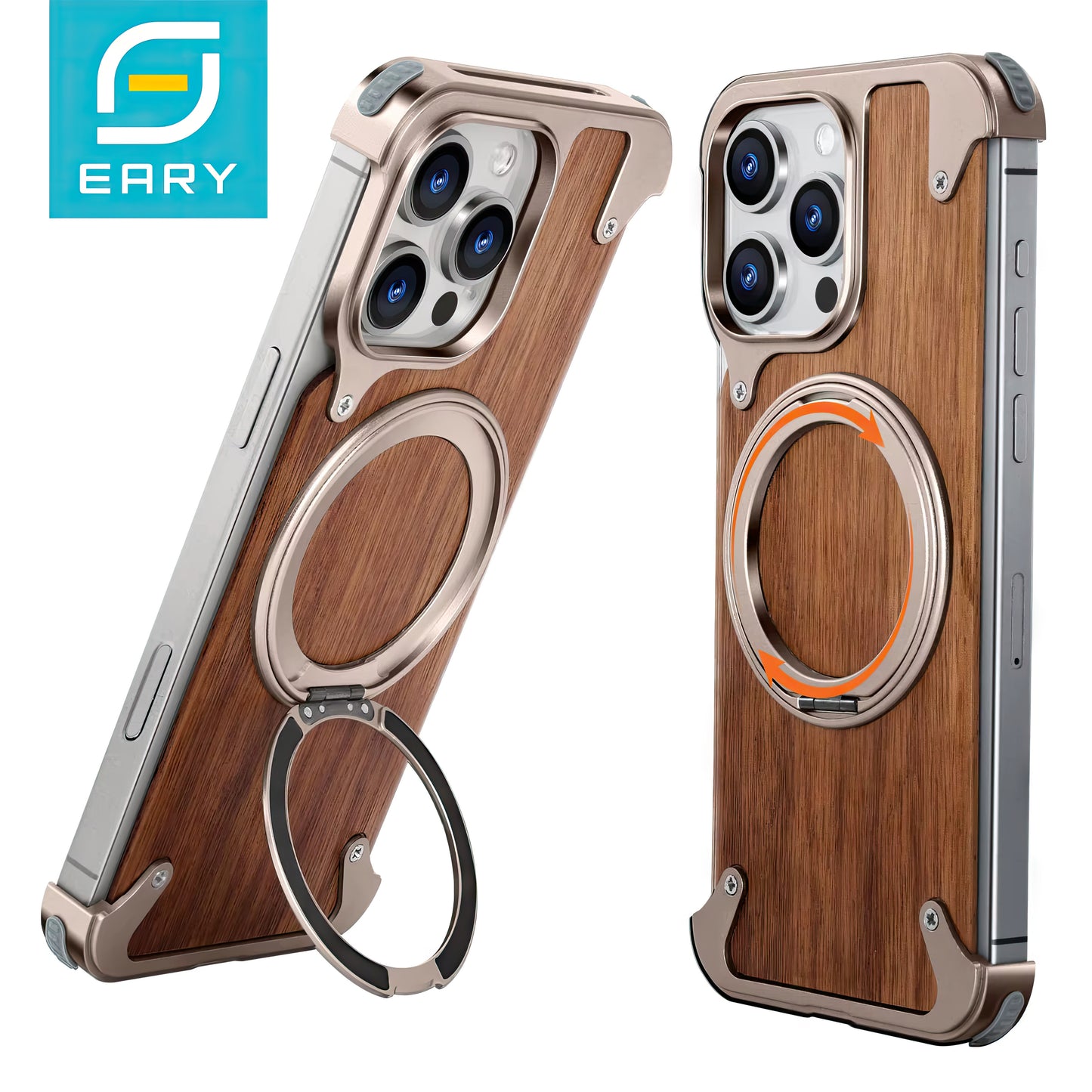 Coque 16 pro max en Bois Massif et Métal حماية 16 برو ماكس فاخرة من الخشب و المعدن