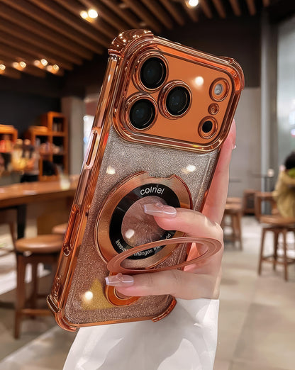 Coque 17 pro max avec support et protection de caméra intégrée /  غطاء لآيفون 17 برو ماكس مع حامل وحماية مدمجة للكاميرا