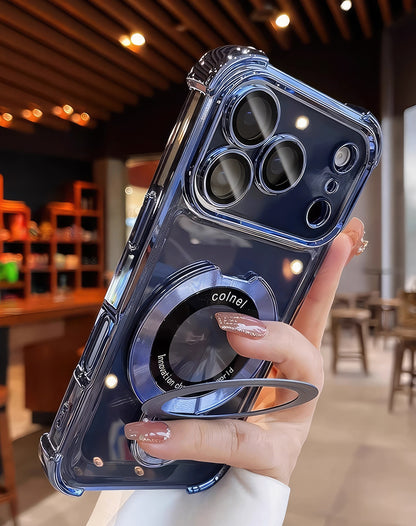 Coque 17 pro max avec support et protection de caméra intégrée /  غطاء لآيفون 17 برو ماكس مع حامل وحماية مدمجة للكاميرا