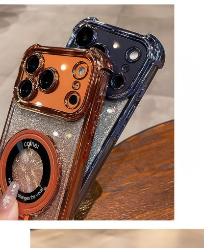 Coque 17 pro max avec support et protection de caméra intégrée /  غطاء لآيفون 17 برو ماكس مع حامل وحماية مدمجة للكاميرا