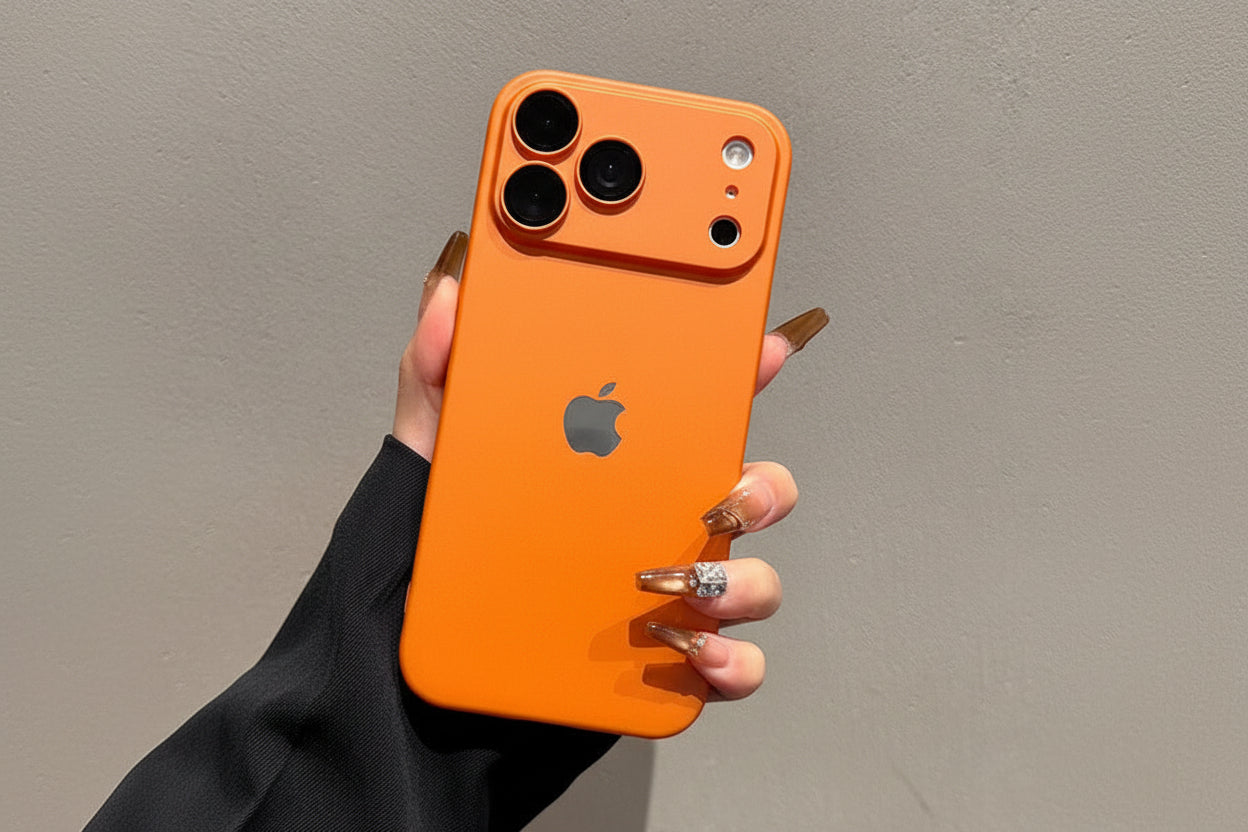 Pochette iPhone 17 pro max Minimaliste avec logo apple et protection de caméra intégrée / كيس لآيفون 17 برو ماكس مينيماليست مع شعار أبل و حماية مدمجة للكاميرا