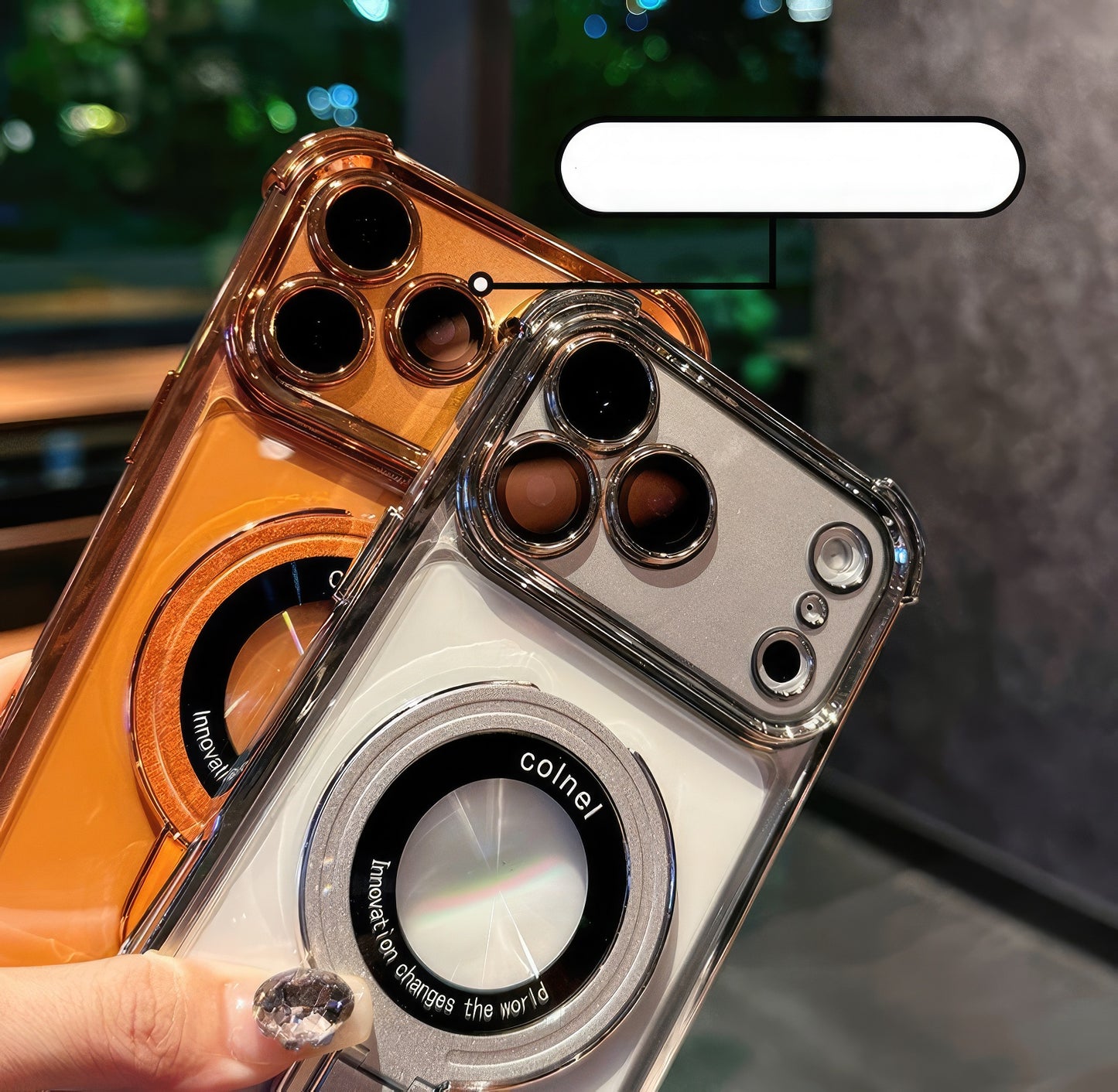 Coque 17 pro max avec support et protection de caméra intégrée /  غطاء لآيفون 17 برو ماكس مع حامل وحماية مدمجة للكاميرا