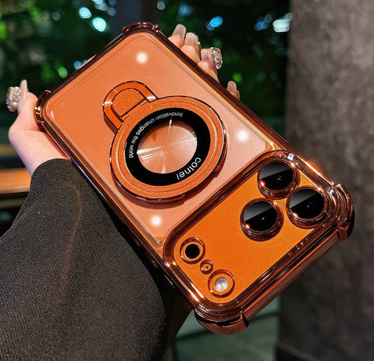 Coque 17 pro max avec support et protection de caméra intégrée /  غطاء لآيفون 17 برو ماكس مع حامل وحماية مدمجة للكاميرا