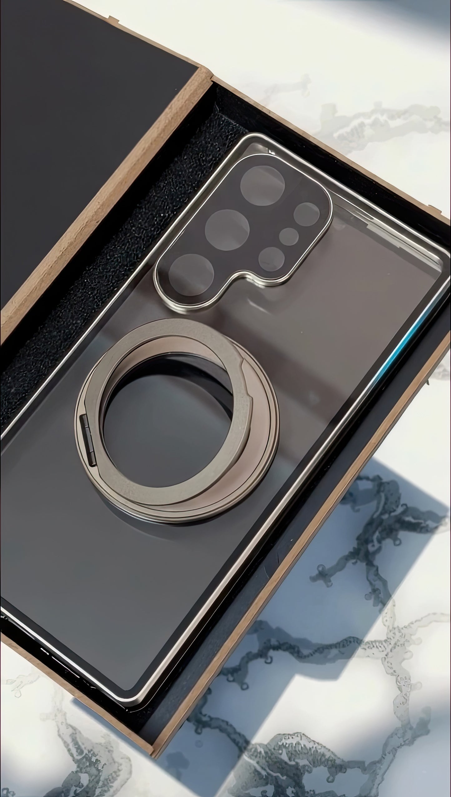Coque S25 Ultra double face métallique protection 360° avec filtre fumée / S25 Ultra حماية معدنية 360° درجة مع فيلتر حماية الخصوصية مع تقنية ماڨسيف وحماية مدمجة للكاميرات