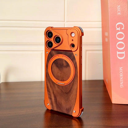 Coque 17 pro max en Bois Massif et Métal حماية 17 برو ماكس فاخرة من الخشب و المعدن