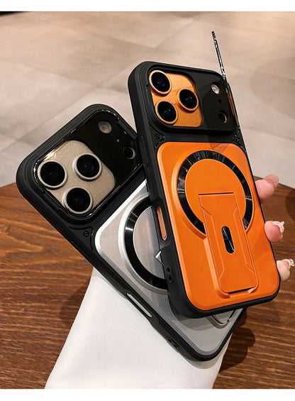 Protège iPhone 17 pro max magsafe avec support et protection de caméra ouvrable / حماية 17 برو ماكس ماجسيف مزودة بحامل وحماية للكاميرا قابلة للفتح