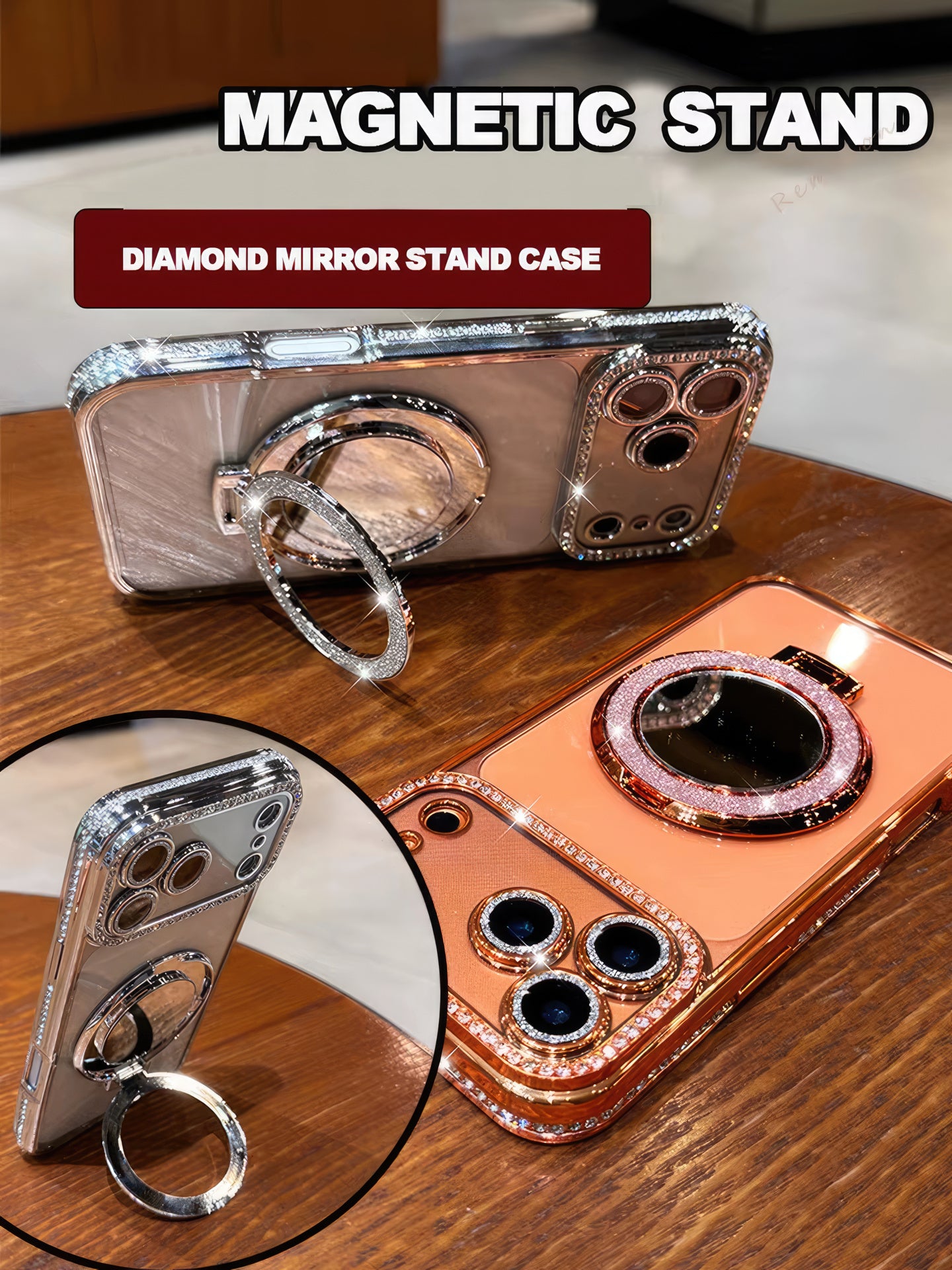 Pochette Brillante iPhone 17 pro max avec miroir magsafe avec protection de caméra intégrée / كيس لامعة مع  مرآة لآيفون 17 برو ماكس مع تقنية ماڨسيف وحماية مدمجة للكاميرا
