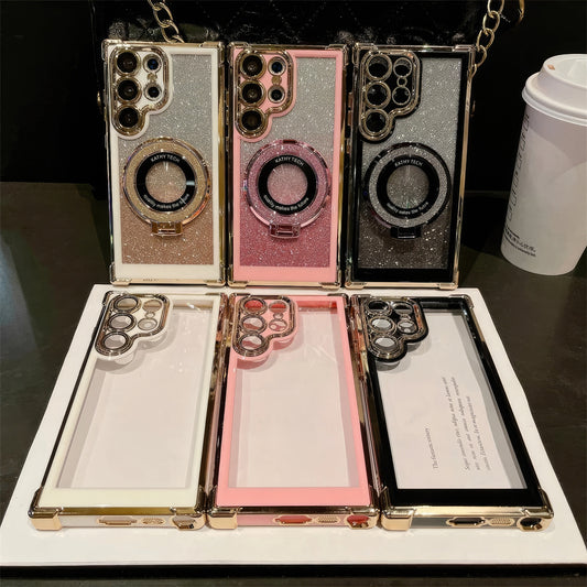 Coque S24 Ultra avec support et protection de caméra intégrée /  غطاء S24 Ultra  مع حامل وحماية مدمجة للكاميرا